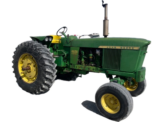 1970 John Deere 4020 WF Diesel Tractor, 3 pt., Firestone 18.4R34 on 16” Rim, Serial #: T213R 233641R