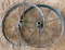 Cast Metal Spoked Wheels With Green Finish
