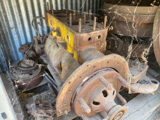 Disassembled Engine and Parts with Rusted Components