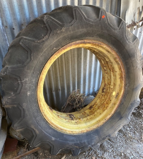 14.9–28 Tractor Tire with Mounted Rim