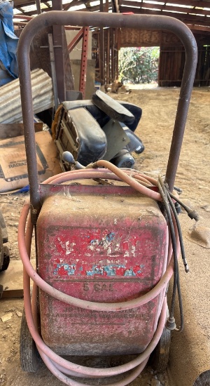Gas-Powered Sand Plaster Unit on Two-Wheel Metal Frame