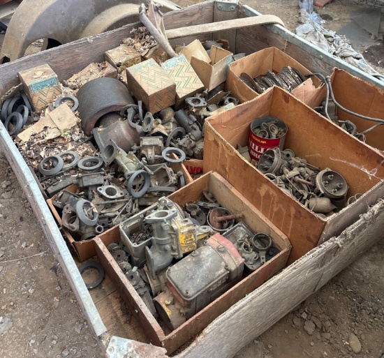 Tractor Parts Including Bell Pulleys and Hardware Components