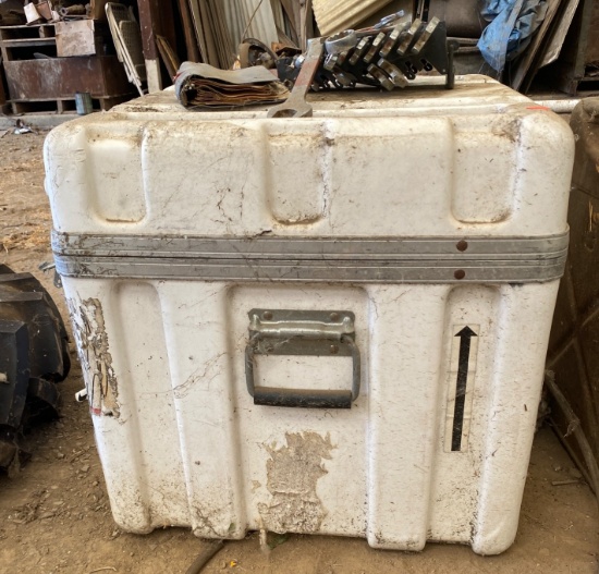 White Hard Shell Storage Case with Metal Hardware