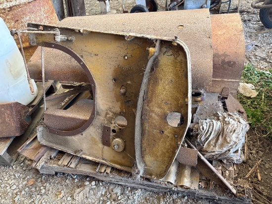 Metal Industrial Machine Panel with Rust Patina and Wiring
