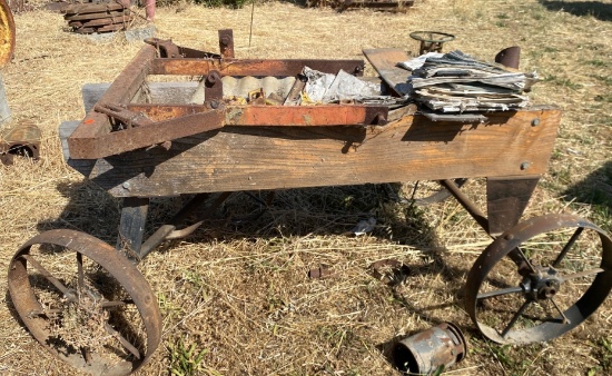Metal and Wood Four-Wheeled Wagon Carrier