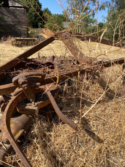 Agricultural Disc Harrow with Rusted Metal Blades