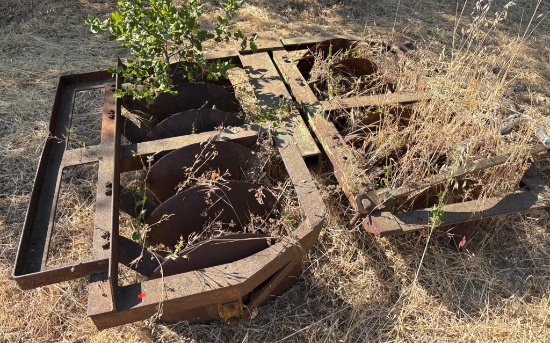 Rusted Steel Agricultural Implement Frames