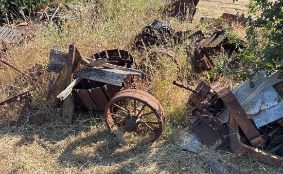 Rusted Metal Farm Equipment and Components