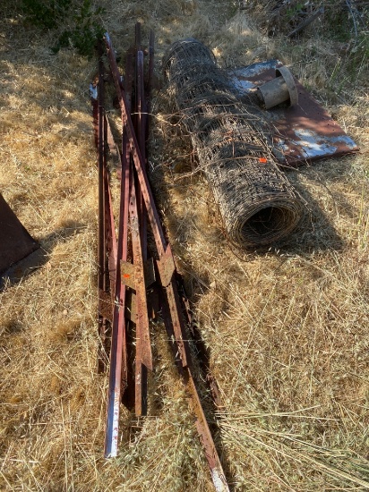 Steel Fence Posts and Roll of Wire Mesh