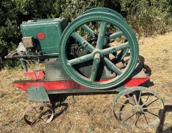 Fuller & Johnson MFG. CO 9HP Oilfield Engine on Cart, Rev per Min: 335, Engine No. 87958
