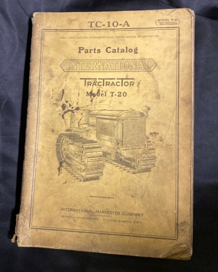 International T-20 Tractor Parts Catalog (TC-10-A) by International Harvester
