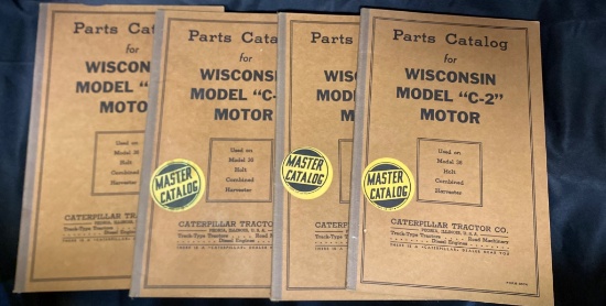 Four Parts Catalogs for Wisconsin Model ‘C-2’ Motor by Caterpillar Tractor Co.