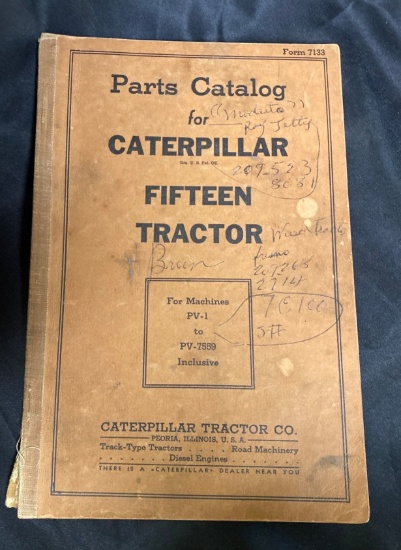 1941 Caterpillar Fifteen Tractor Parts Catalog