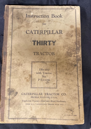 Instruction Book for Caterpillar Thirty Tractor, Model P.S. 13286