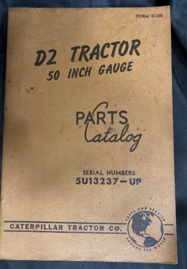 Caterpillar D2 Tractor 50-Inch Gauge Parts Catalog, Serial Numbers 5U13237-UP