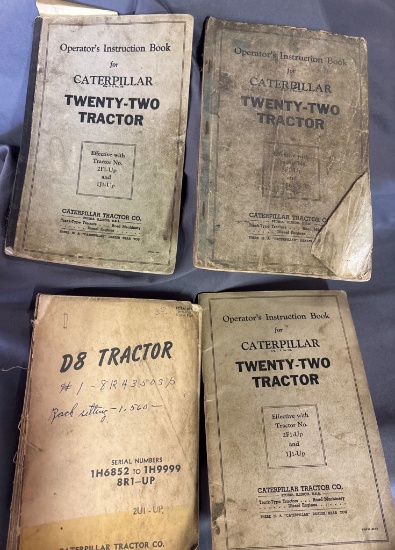 Caterpillar Tractor Manuals for D8 and Twenty-Two Models
