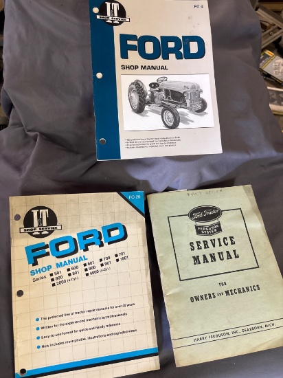 Three Ford Tractor Shop and Service Manuals
