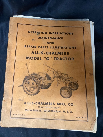 Allis-Chalmers Model ‘G’ Tractor Operating and Maintenance Manual