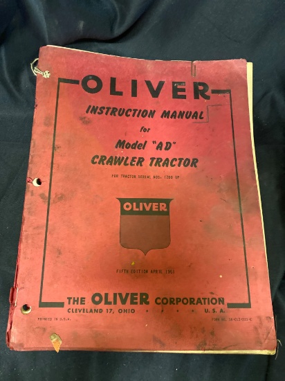 Instruction Manual for Oliver Model AD Crawler Tractor, 5th Edition, 1951