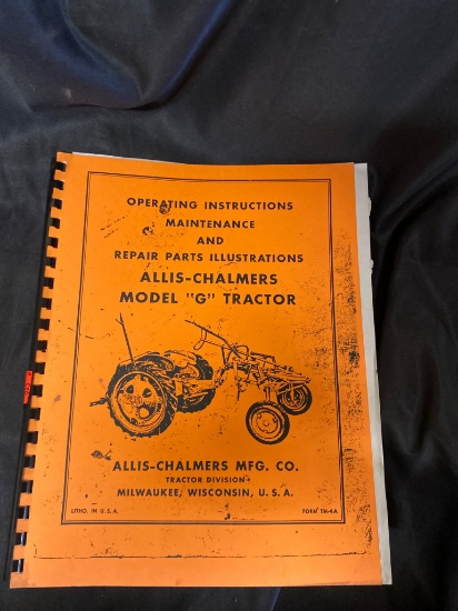 Allis-Chalmers Model G Tractor Operating Manual and Repair Parts Illustrations