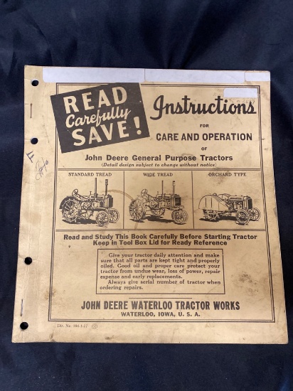 John Deere General Purpose Tractors Instruction Manual