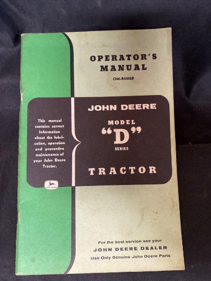 John Deere Model ‘D’ Series Tractor Operator’s Manual (OM-R300R)