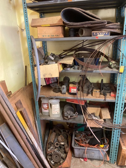 Contents of Industrial Parts Shelf with Machinist Tools and Components