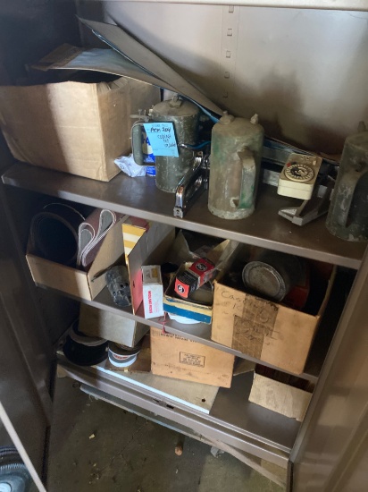 Contents of Parts Cabinet Including Small Tools and Supplies
