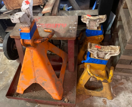 Three Jack Stands and Creeper Seat