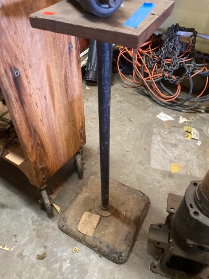 Industrial Pedestal with Square Base and Metal Post
