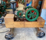 Ideal Engine Company Horizontal Engine on Wooden Cart