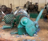 Green Cast Iron Engine-Type Machine with Hand Crank