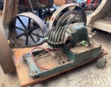 Gas Engine with Cast Metal Components on Mounted Base