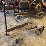Steel and Metal Frame Engine Cart with Four Spoked Wheels
