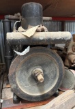 Stationary Engine with Flywheel and Exhaust Components