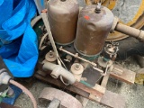 Metal Two-Cylinder Engine Compressor with Mounted Base