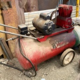 Two-Wheel Air Compressor with Tank and Belt-Driven Motor