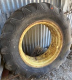 14.9–28 Tractor Tire with Mounted Rim