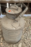 Galvanized Metal Oil Can with Top Handle and Spout