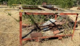Metal Frame Stand with Assorted Rusted Metal Components