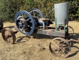 Fairbanks Morse Z 10HP Oilfield Engine with Cart and Metal Wheels