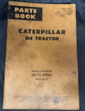 Caterpillar D4 Tractor Parts Book, Serial Numbers 5T1 to 5T7411