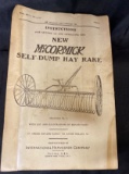 Instruction Manual for McCormick Self-Dump Hay Rake by International Harvester