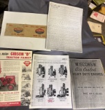 Gibson and Wisconsin Tractor and Engine Manuals and Ephemera