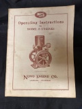 Operating Instructions Manual for Novo Engine Co. Model S Engines, 1927
