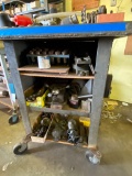 Rolling Metal Tool Cart With Tools and Accessories