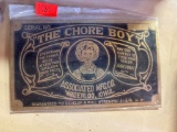 Metal Advertising Sign for ‘The Chore Boy’ by Associated Mfg Co.