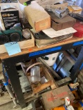 Metal Tool Bench with Assorted Tools and Accessories