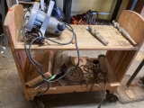 Two-Shelf Rolling Tool Cart with Miscellaneous Workshop Contents