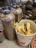 Soda Acid Fire Extinguishers and Bucket with Contents